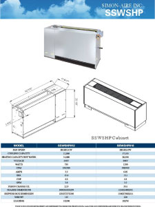 Model SSWSHP specifications